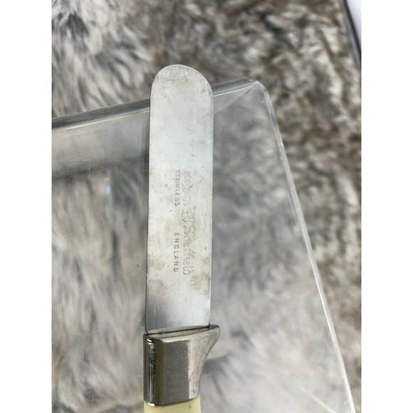 Vintage Regent Sheffield 3 Pieces Woodgrain Brown Tan Leaf Design Stainless Stee - Picture 3 of 12